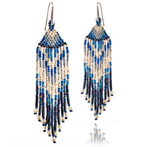 Blue Midnight Amalia Chevron Earrings