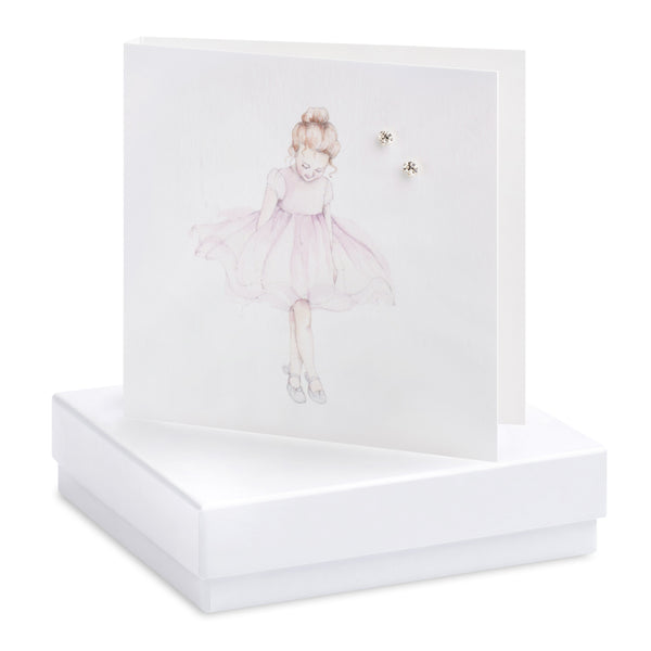 Boxed Ballerina Silver Earring Card