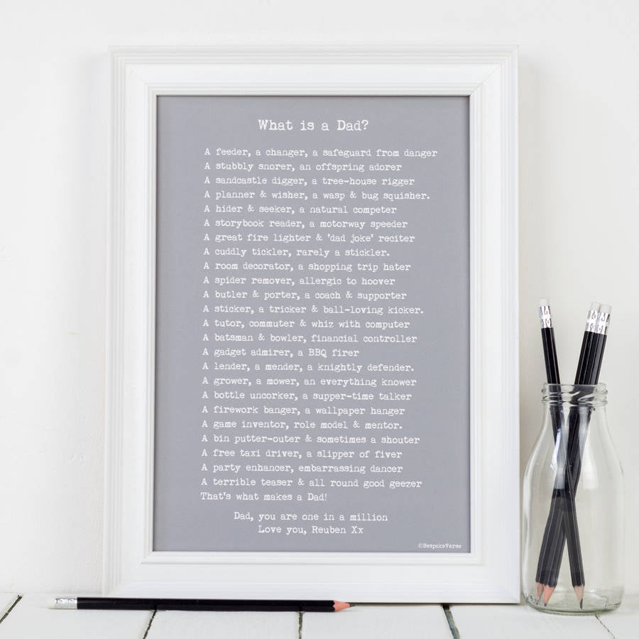 What Is A Dad? Poem Print