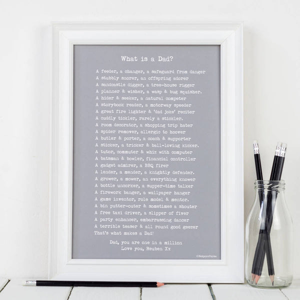 What Is A Dad? Poem Print