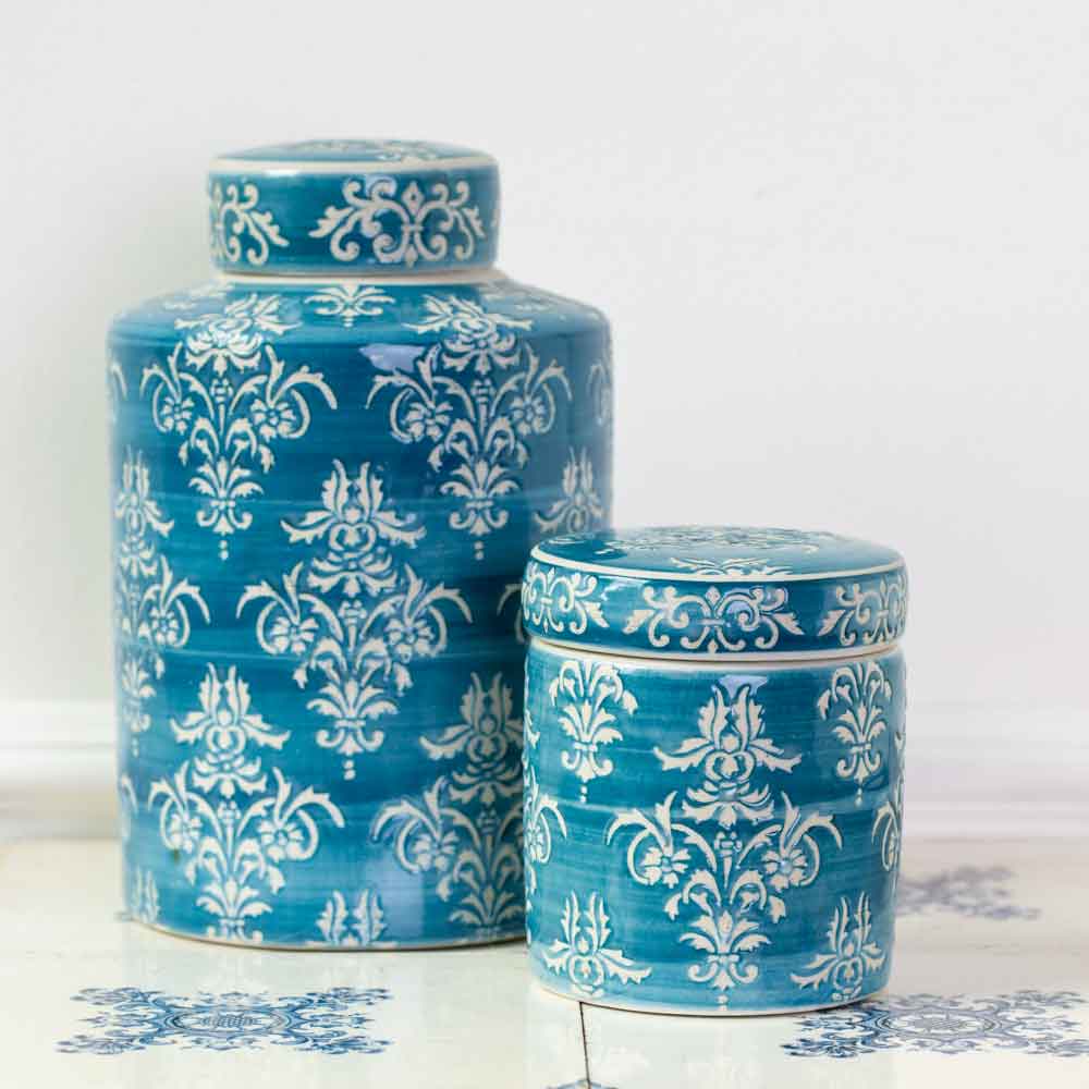 Petit Pot Teal Chinoiserie