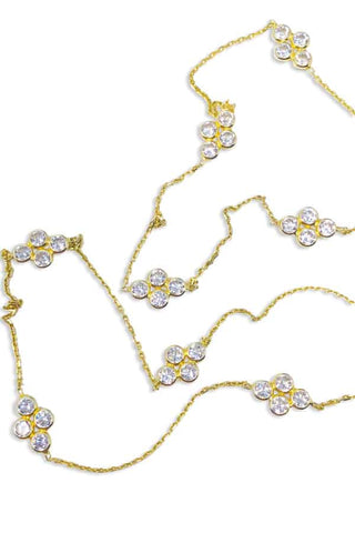 Gold Long Luna Drops Wrap Necklace
