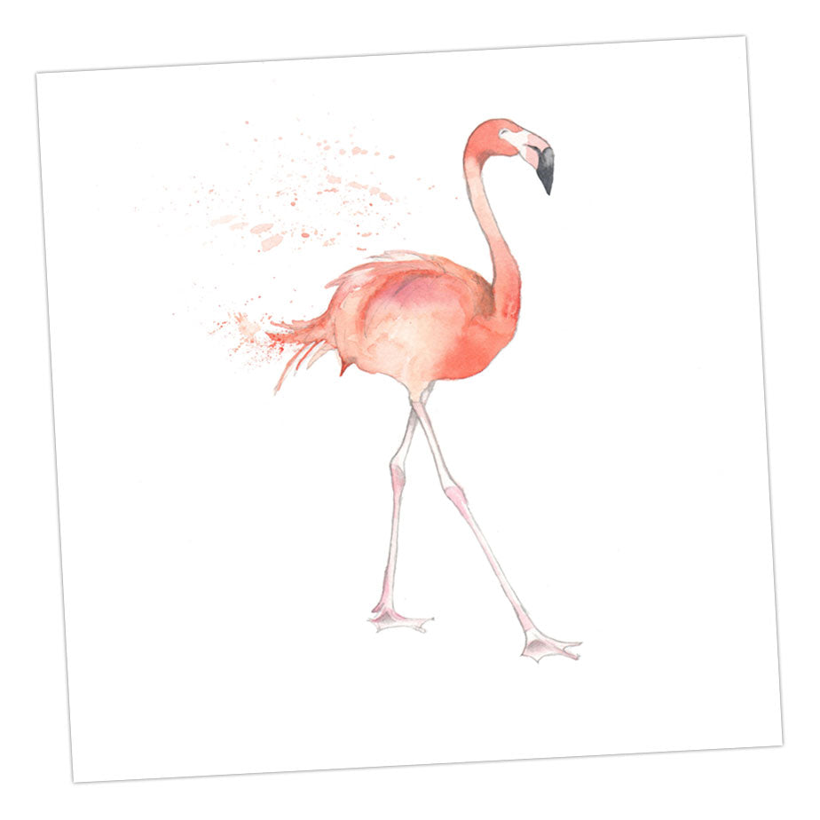 Boxed Flamingo Silver Earring Card