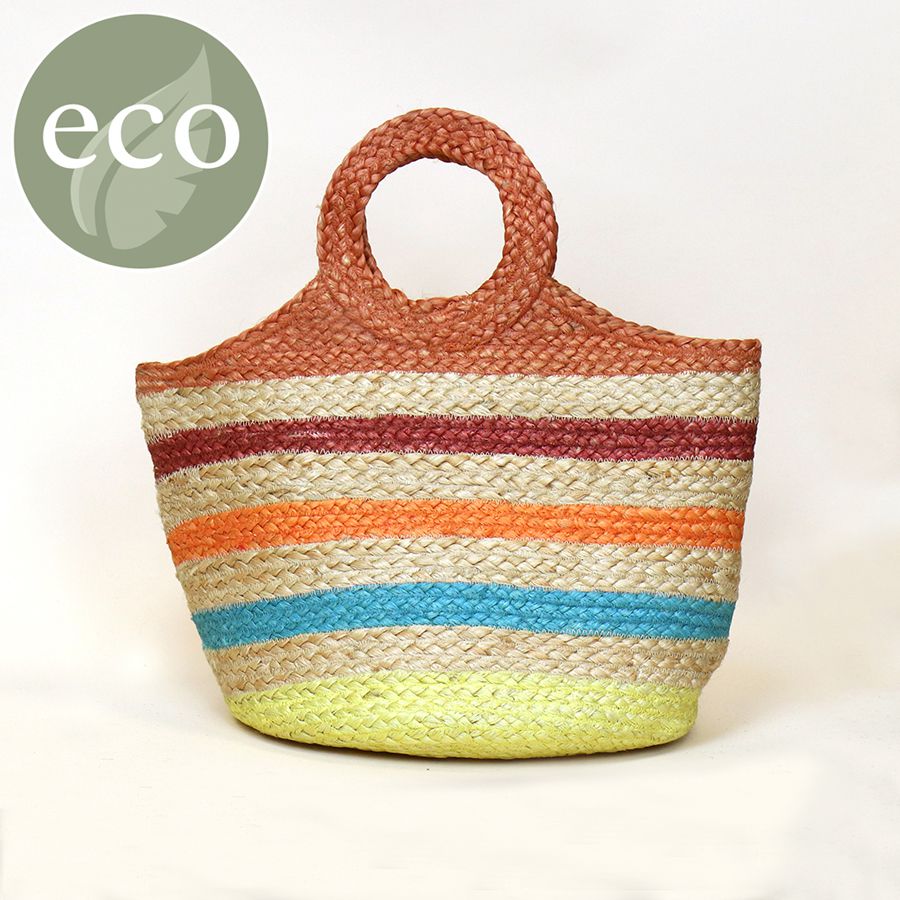 Multi Striped Jute Bag