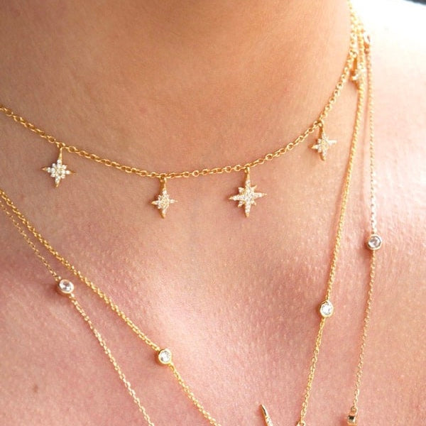 Gold Valhalla Star Charm Necklace