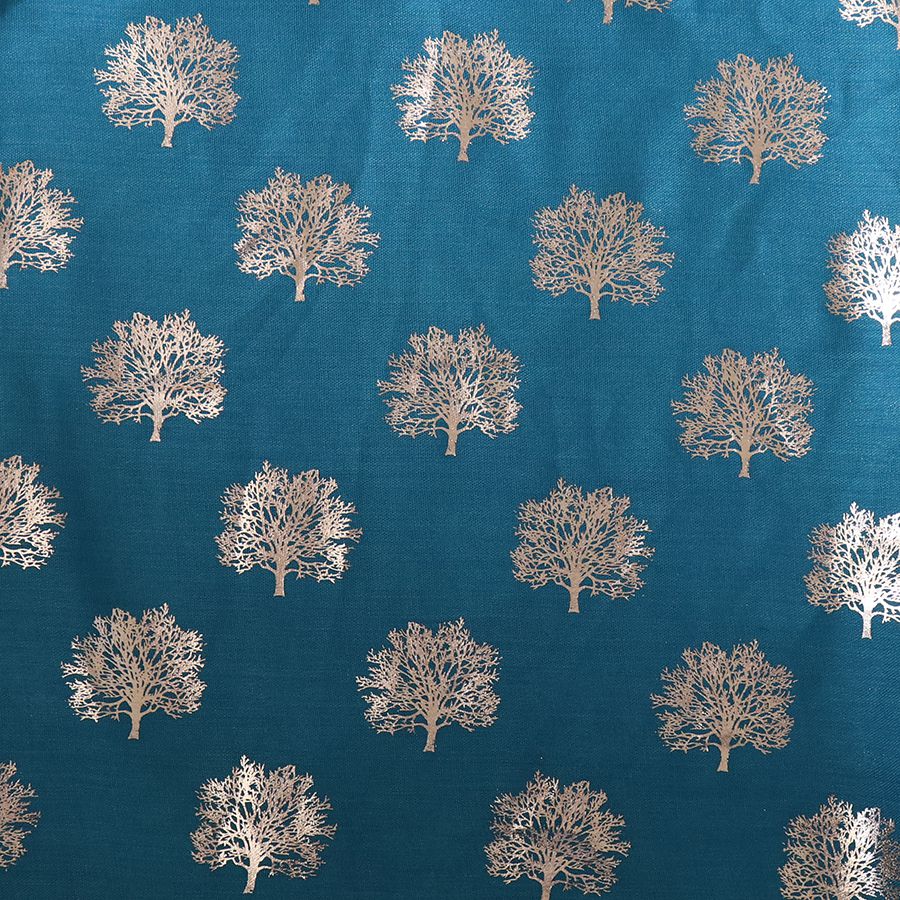 Teal Scarf with Metallic Rose Gold Foil Oak Tree Print