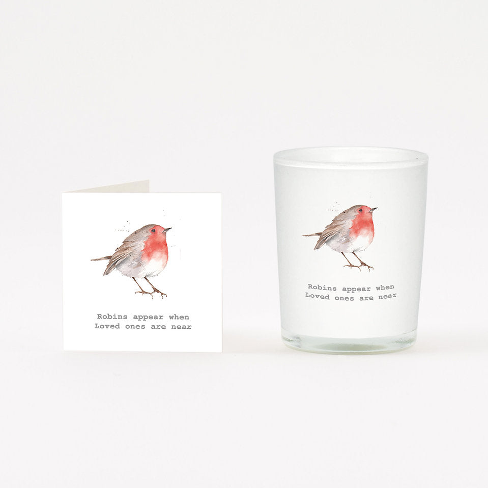 Robins Boxed Candle & Card