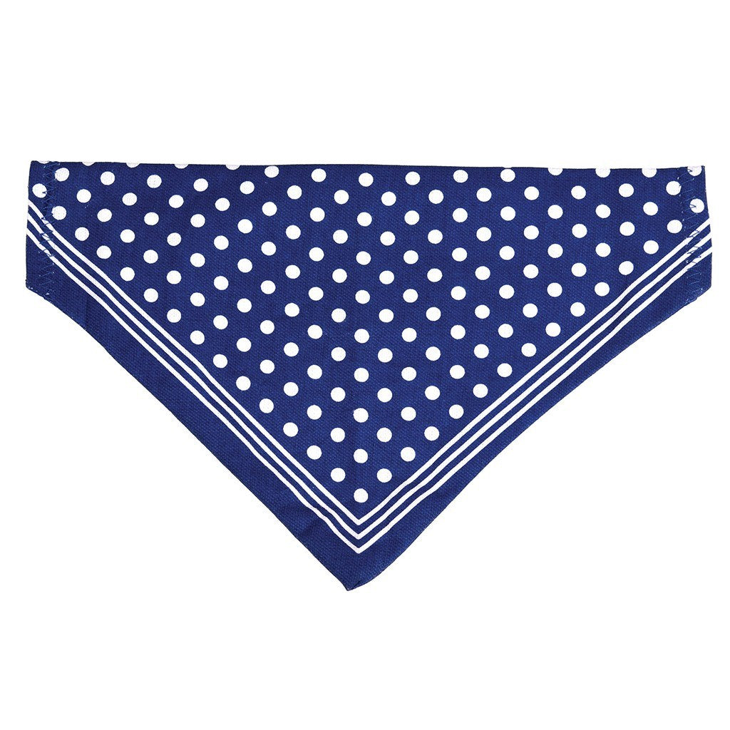 Small Blue Polka Dot Dog Bandana