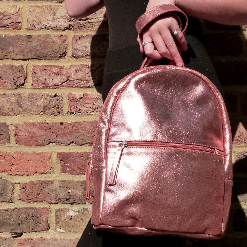 Rose gold backpack hot sale