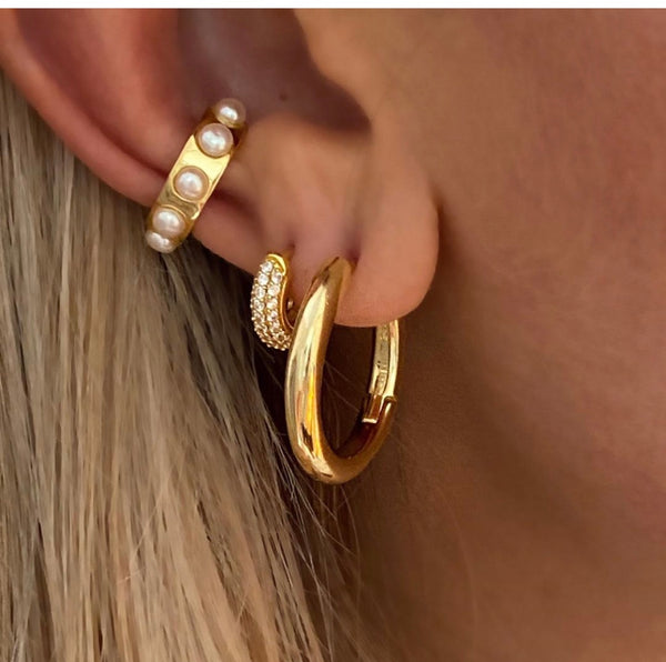 Gold Naked Hoop Earrings