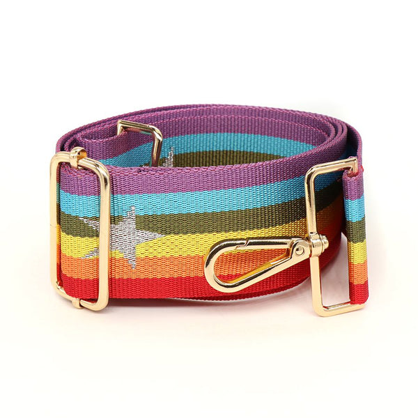 Rainbow Stripes & Stars Bag Strap