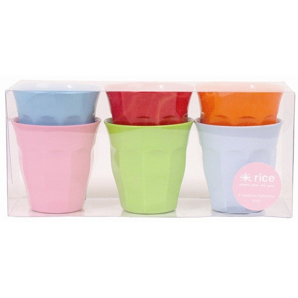 Set of 6 Colourful Rice DK Melamine Cups