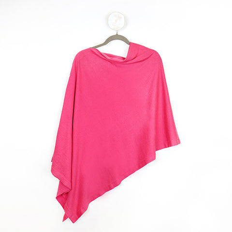 Pink Cotton Fine Knit Poncho