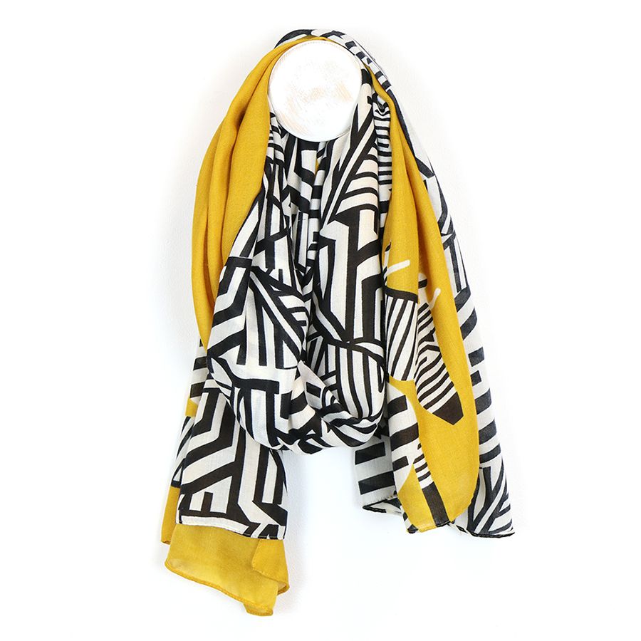 Yellow Zebra Print Scarf