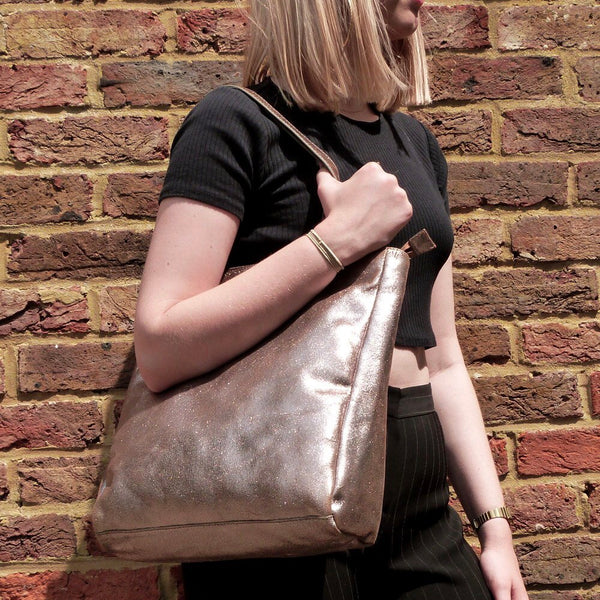 Tote Bag Metallic Light Gold