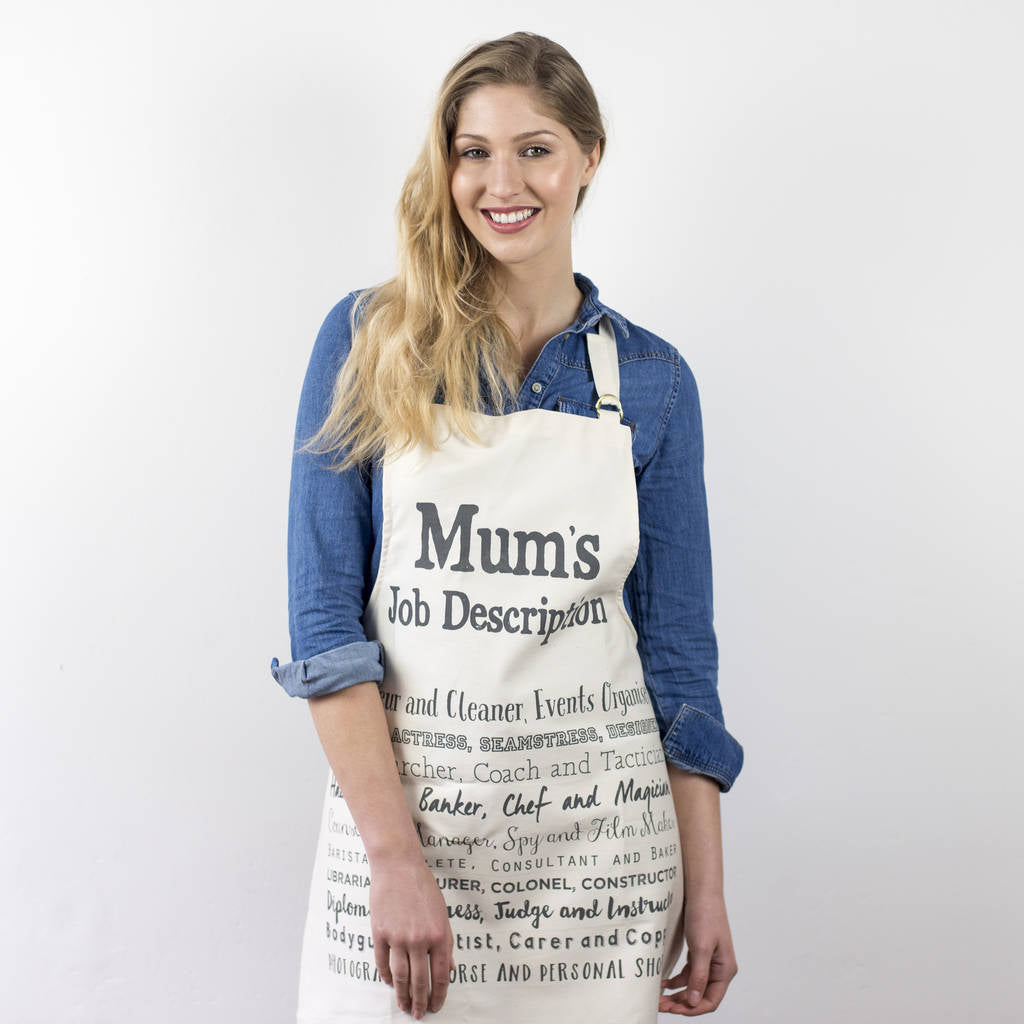 Mum’s Job Description Poem Apron