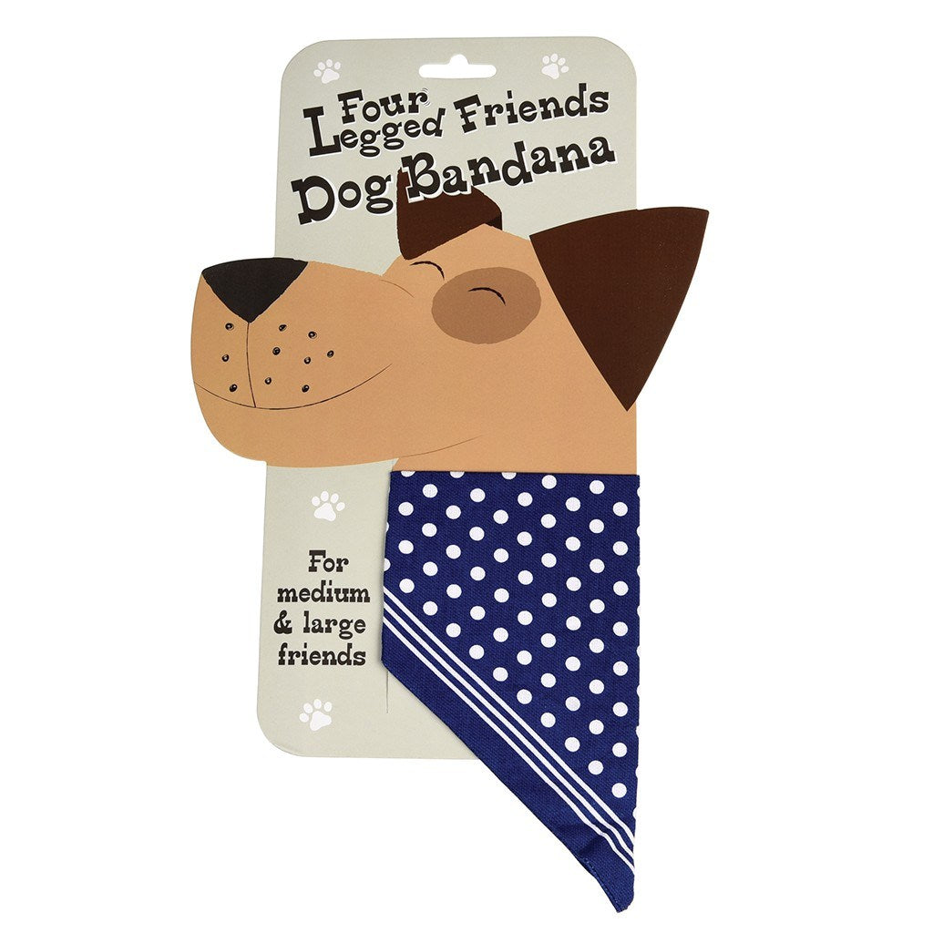 Large Blue Polka Dot Dog Bandana