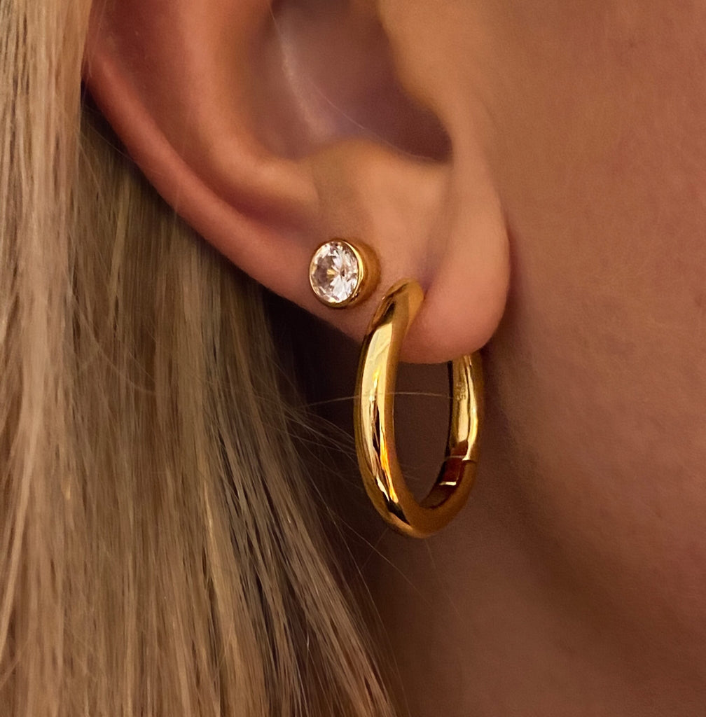 Gold Naked Hoop Earrings