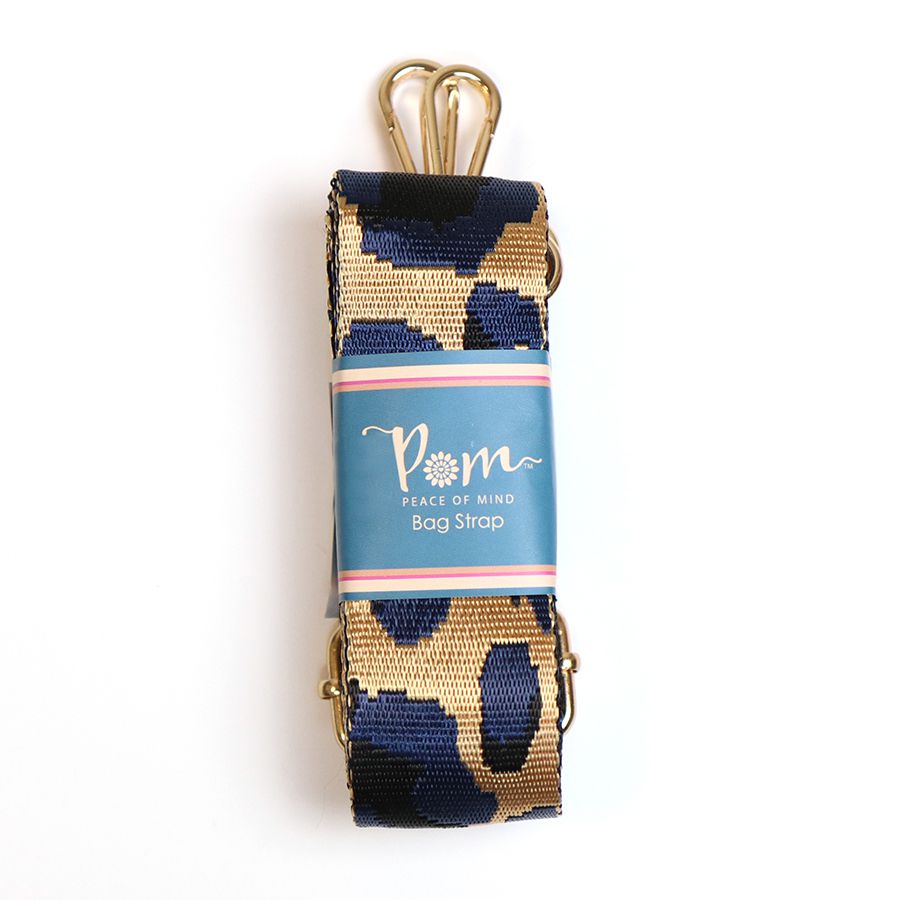 Navy Mix Leopard Print Interchangeable Bag Strap