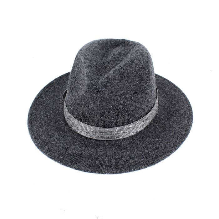 Grey Sparkle Fedora Hat