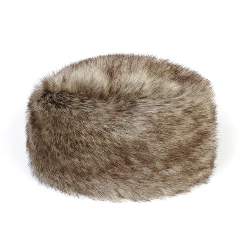 Truffle Faux Fur Pillbox Hat