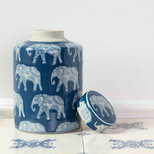 Ginger Jar Indigo L’Elephant