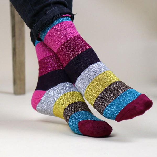 Bright Striped Bamboo Socks