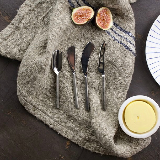 Darsa Cheese Knife Set - Brushed Silver Set of 4