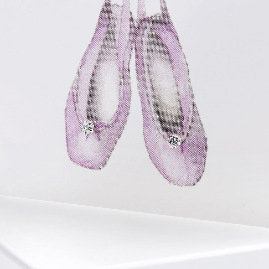 Boxed Ballet Shoes Silver Earring Card