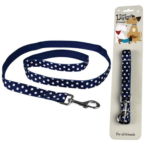 Blue Polka Dot Dog Lead