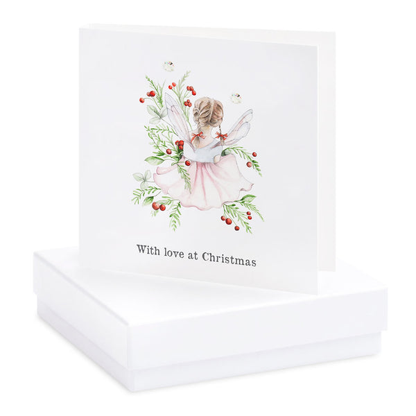 Boxed Christmas Fairy Silver Earring Card