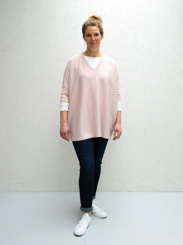 Pink Clara V-Neck Jumper