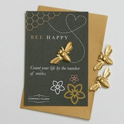 Bee Happy Gold Pocket Charm