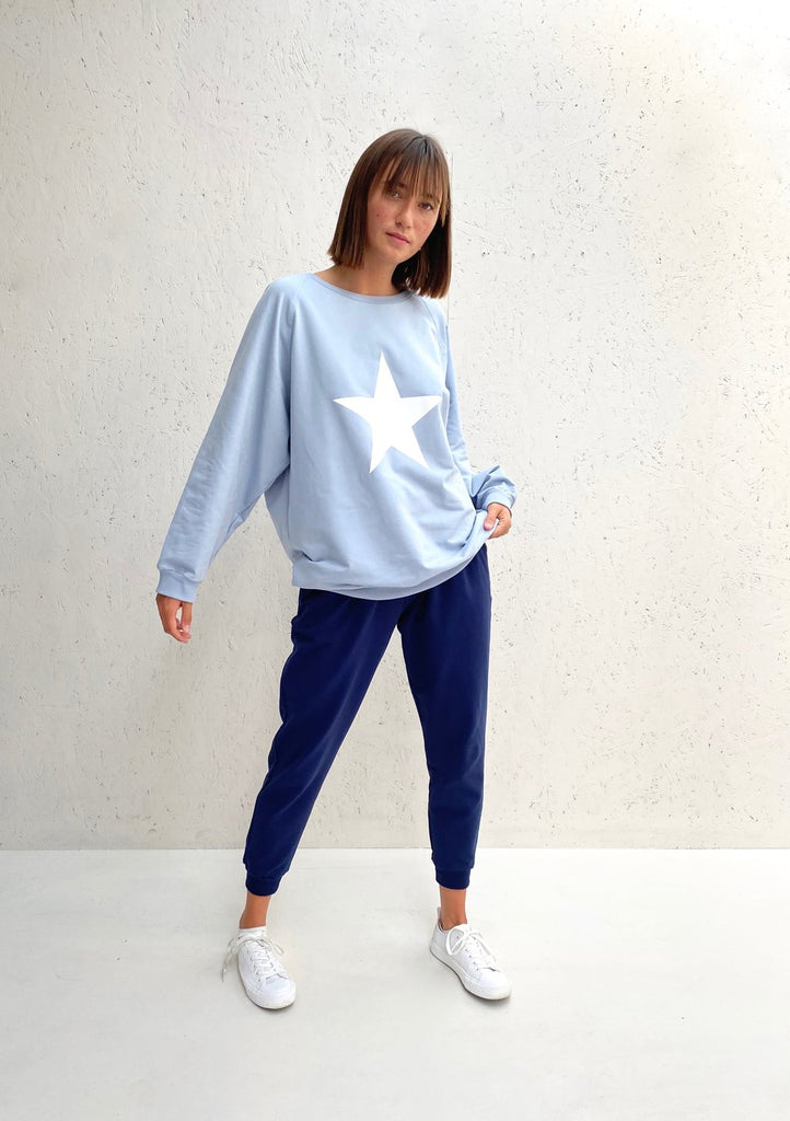 Blue Nancy Sweatshirt With White Star