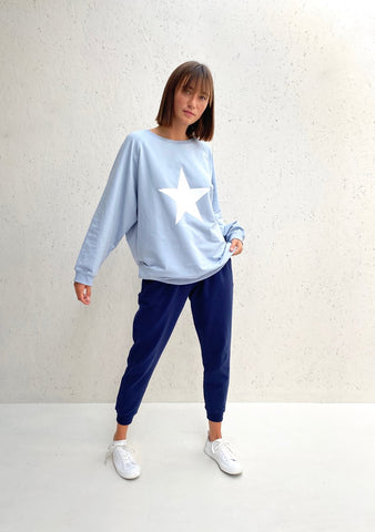 Blue Nancy Sweatshirt With White Star