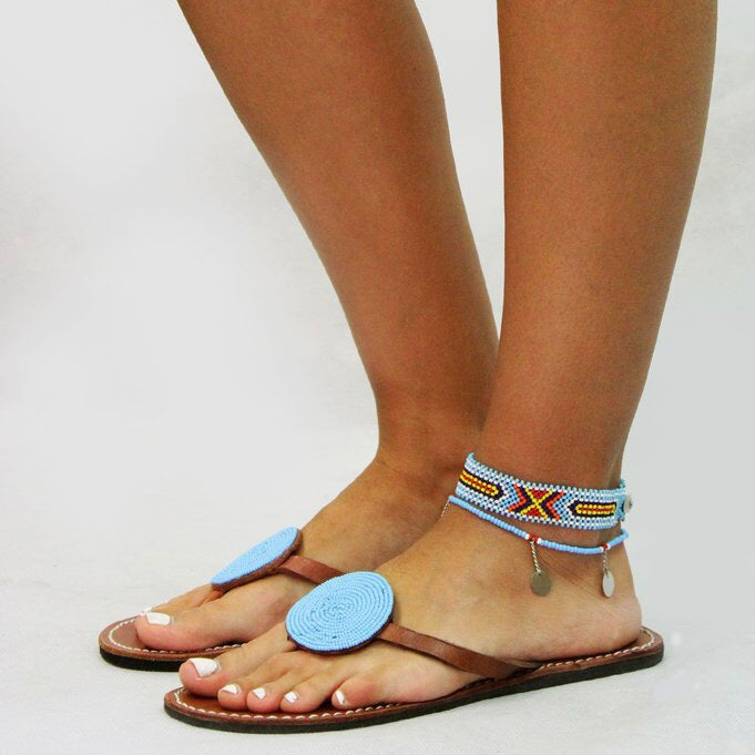 Turquoise Bangle Maasai Beaded Anklet