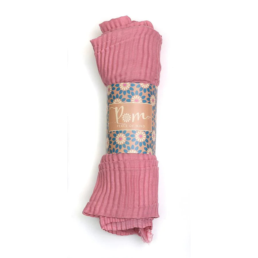 Rose Pink Lightweight Crinkle Scarf