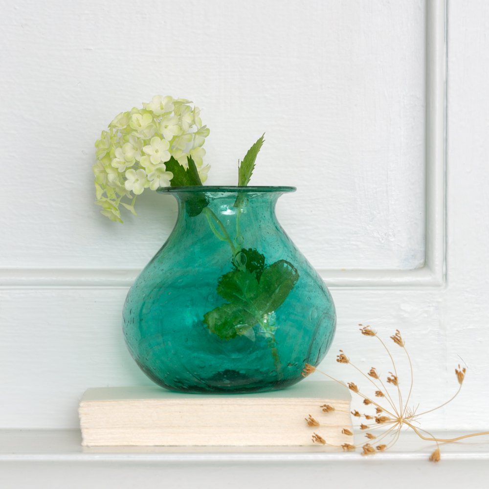 Kosi Vase Recycled Glass Teal