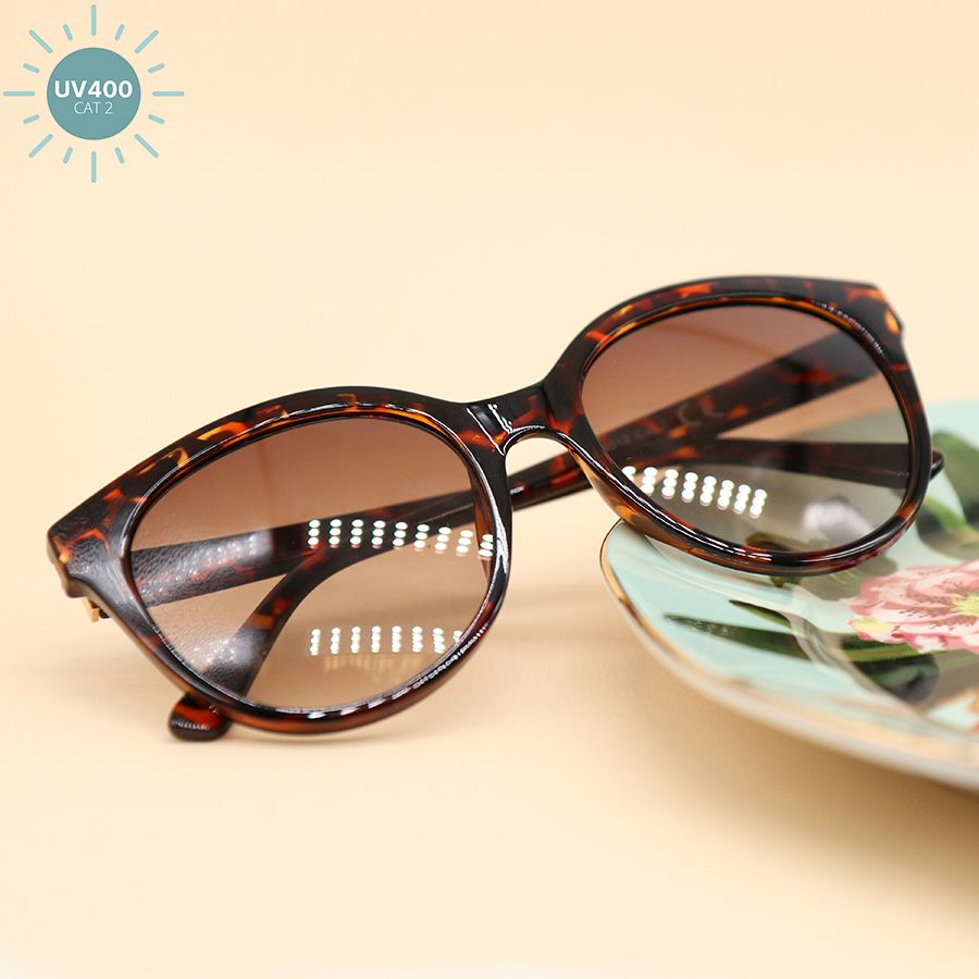 Tortoiseshell Oversized Rounded Frame Sunglasses