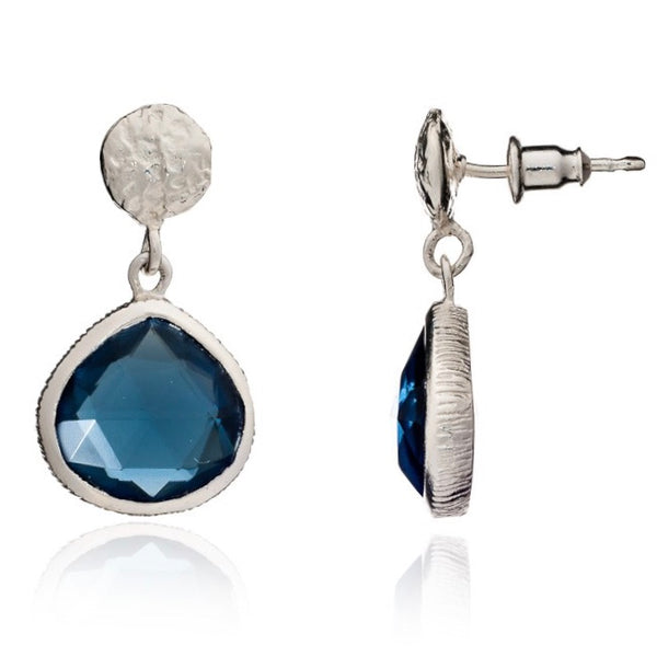 Blue Iolite Eos Silver Drop Earrings