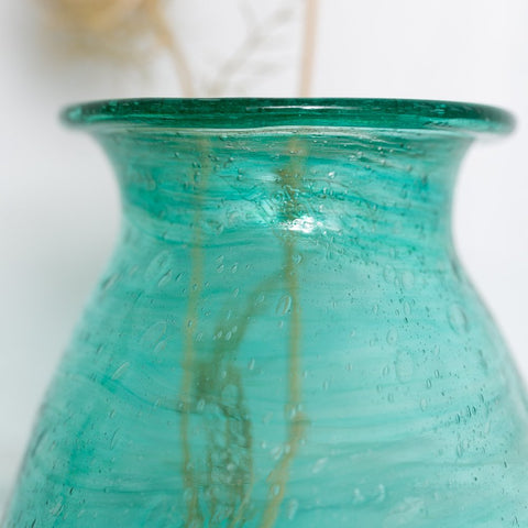 Padma Vase Recycled Glass Teal