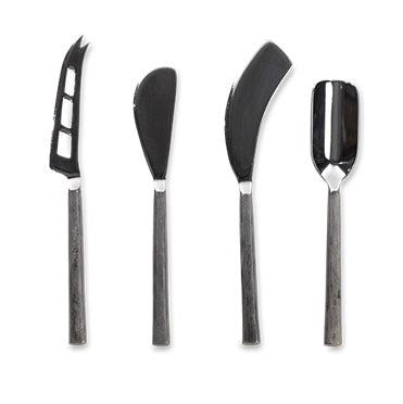 Darsa Cheese Knife Set - Brushed Silver Set of 4