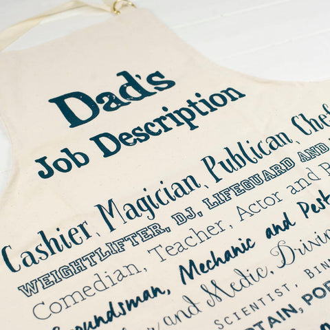 Dad’s Job Description Poem Apron