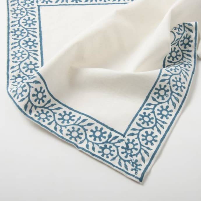 Sapphire Cotton Hand Block Print Napkins