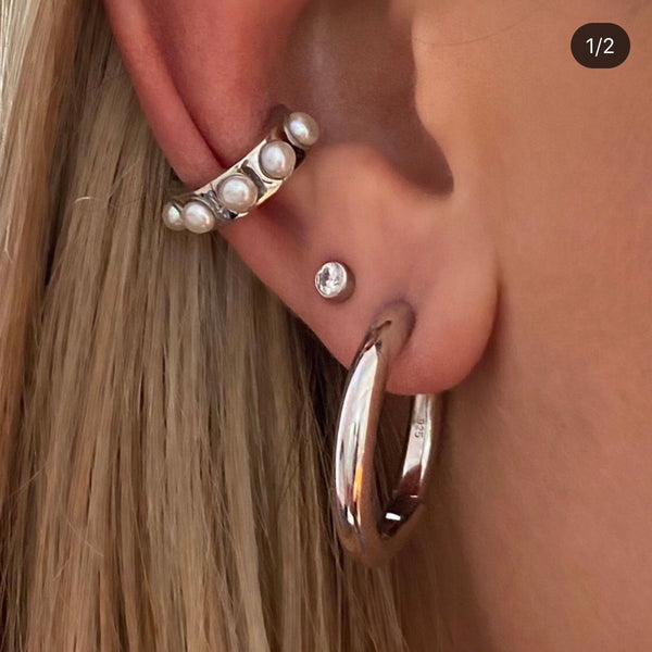 Silver Bella Pearl Ear Cuff
