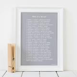 Grandfather Poem Print