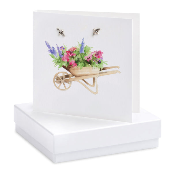 Boxed Wheelbarrow Silver Earring Card