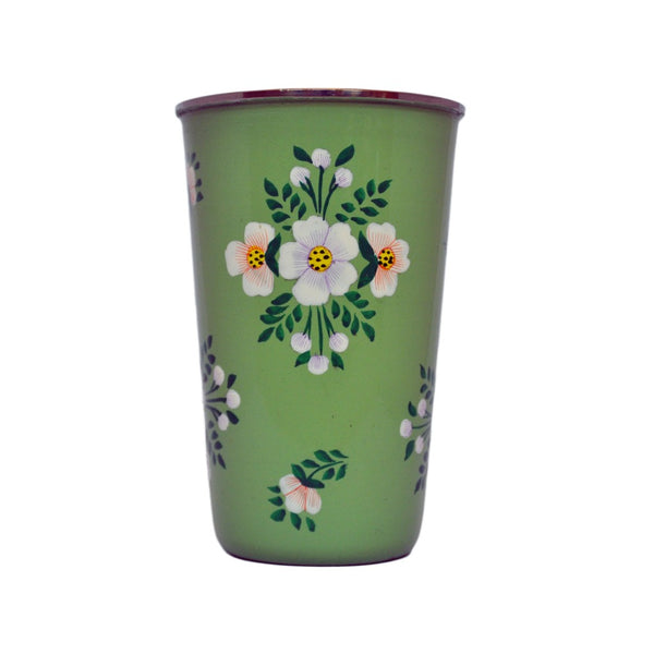 Green Sage Hand Painted Enamel Tumbler