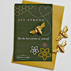 Bee Strong Gold Pocket Charm