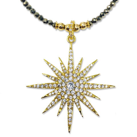 Gold Pyrite Lola Star Necklace